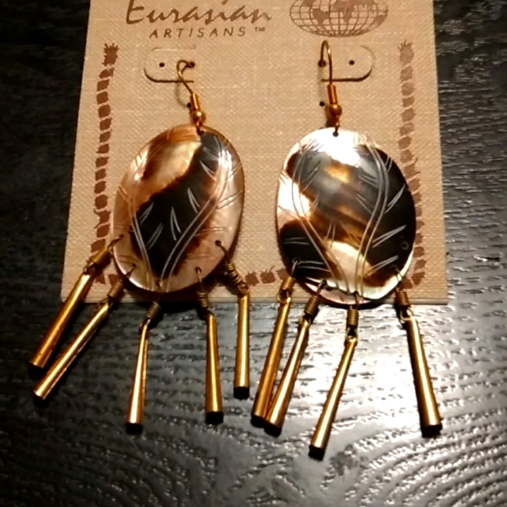 Exotic handcrafted dangle earrings